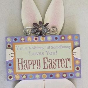 Easter Bunny Sign Wood Sign w/ Easel 7"x10" Some Bunny Loves You